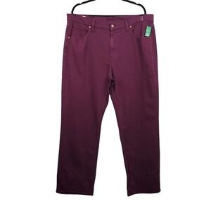 Gap Burgundy Plum 90s Loose Mid Rise Denim Jeans Size 34 / 18R NWT